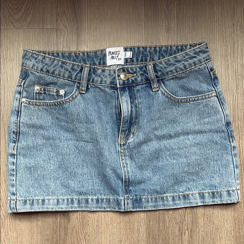 Princess Polly Light Blue Denim Mini Skirt